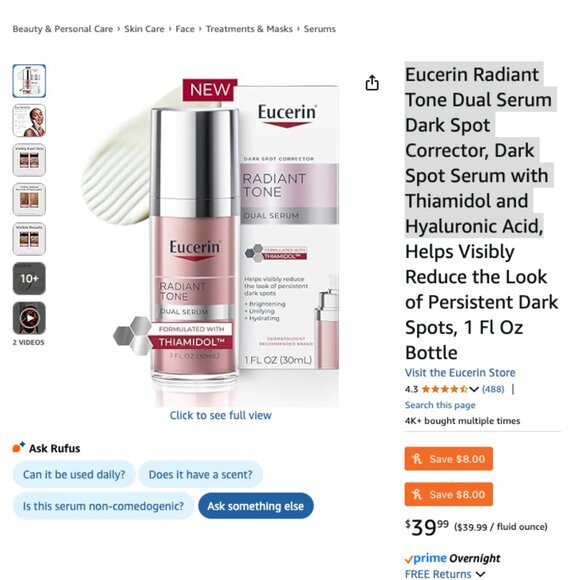 Eucerin Radiant Tone Dual Serum Dark Spot Corrector - Picture 2 of 5